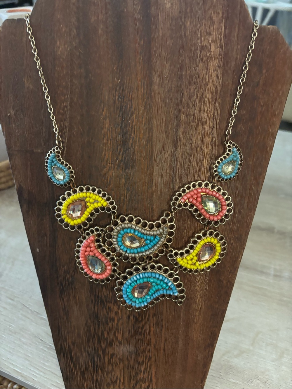 Multicolor Beaded Paisley Statement Necklace - Charming Charlie
